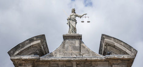 Justice monument on Dublin courthouse